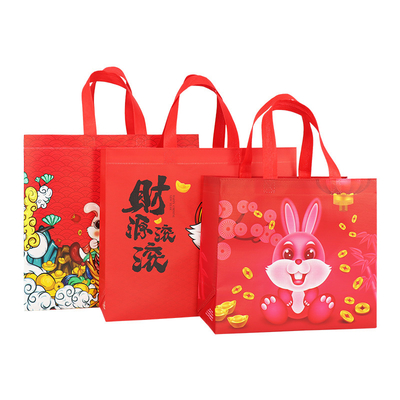Pp tissé par polypropylène de bande dessinée de lapin d'impression de sacs réutilisables faits sur commande stratifié