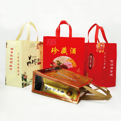 Imperméable à l'eau personnalisé imprimé Logo emballage cadeau sacs fourre-tout porte-poignée découpé sac de bouteille de vin unique