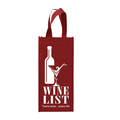 Le vin tissé par Tote Reusable Double Bottles Non met en sac le pliage 85gsm stratifié
