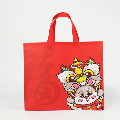 Pp tissé par polypropylène de bande dessinée de lapin d'impression de sacs réutilisables faits sur commande stratifié