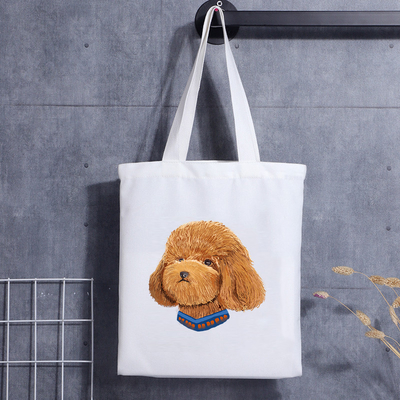 Logo imprimé par coutume de sac fourre-tout de toile de coton d'achats d'épaule de dames