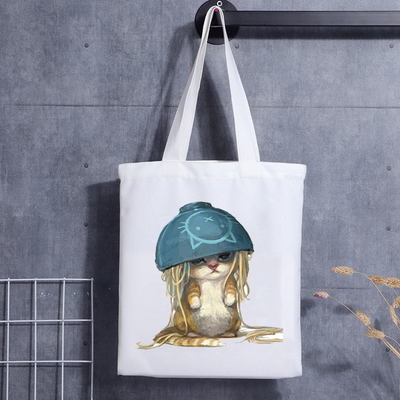 Sac fait sur commande Cat Face Blank Shoulder Canvas Tote Bag With Logo Handbag de cadeau de chien