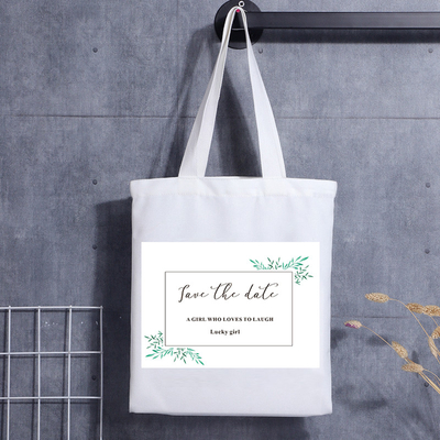 Logo de achat de coton imprimé par coutume de sacs de transporteur de toile de dames de bande dessinée de cadeau de Noël