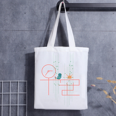 Logo de achat de coton imprimé par coutume de sacs de transporteur de toile de dames de bande dessinée de cadeau de Noël