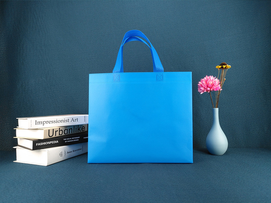 Sac à provisions non tissé réutilisé par tissu d'OEM de Tote Bag Blue Gift Laminate réutilisable