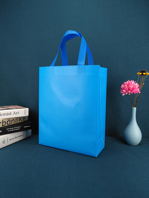 Sac à provisions non tissé réutilisé par tissu d'OEM de Tote Bag Blue Gift Laminate réutilisable