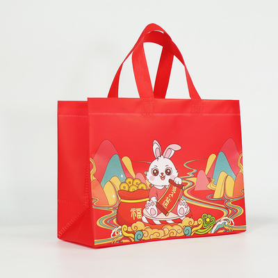Logo Printed Rabbit Year Gift mettent en sac la coutume non tissée de sacs à provisions biodégradable