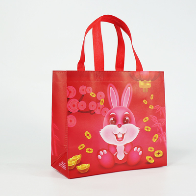 Le lapin que la coutume de cadeau a imprimé non tissé réutilisable sac à provisions l'emballage de polypropylène