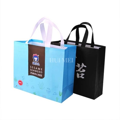 Noir non tissé respirable de Tote Bags Tearproof Blue And de polypropylène de pp