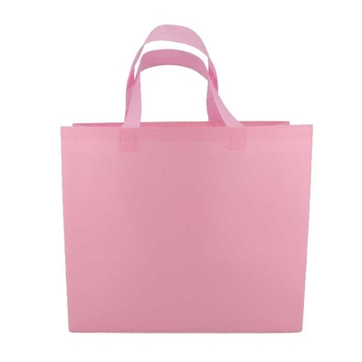 L'épicerie a imprimé le rétrécissement respirable non tissé du rose 65gsm de sacs à provisions résistant