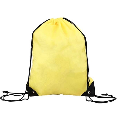 Sac non tissé de cordon du polypropylène 32*42cm 80Gsm jaune pour des achats