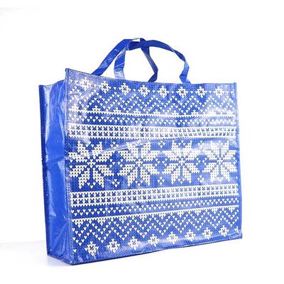 Le polypropylène manipulé tissé met en sac 145Gsm bleu stratifié pour le supermarché