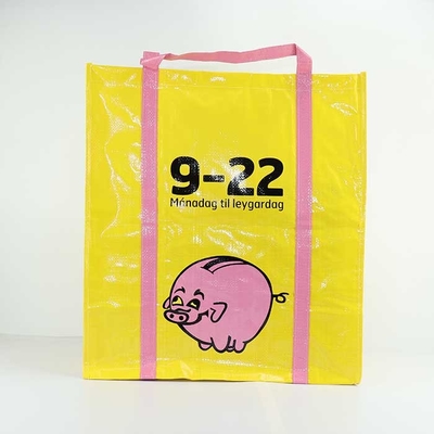 Le polypropylène manipulé cousant les sacs réutilisables jaunissent 105Gsm a stratifié