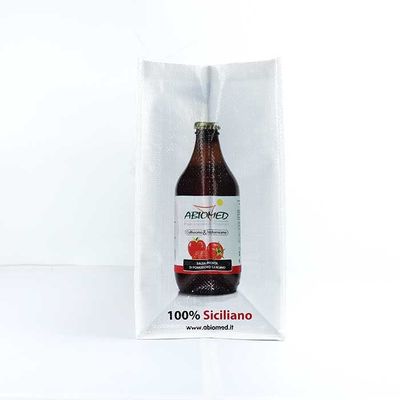 Sacs tissés par polypropylène d'épicerie blancs avec l'impression d'écran en soie 145Gsm
