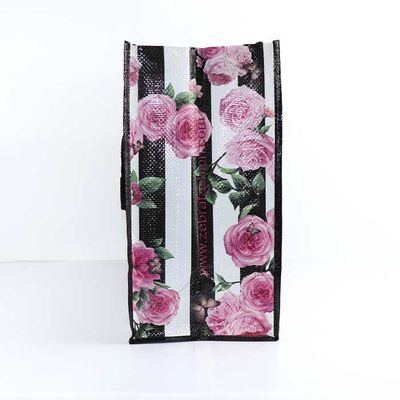 Sacs d'épicerie de achat tissés par polypropylène en plastique avec l'impression de fleur