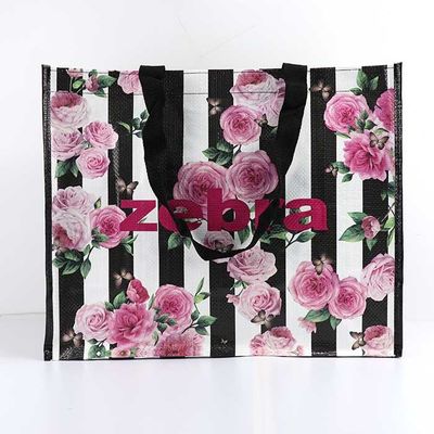 Sacs d'épicerie de achat tissés par polypropylène en plastique avec l'impression de fleur