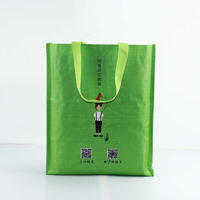 Le polypropylène réutilisable tissé met en sac le vert manipulé respirable de sacs de 29*35cm