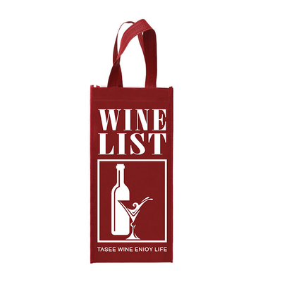 Le vin tissé par Tote Reusable Double Bottles Non met en sac le pliage 85gsm stratifié