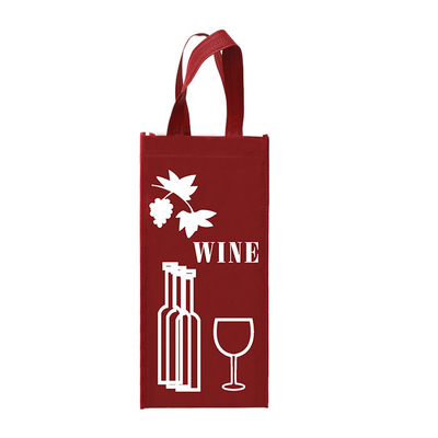 Le vin tissé par Tote Reusable Double Bottles Non met en sac le pliage 85gsm stratifié