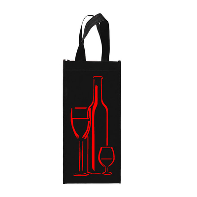 Le vin tissé par Tote Reusable Double Bottles Non met en sac le pliage 85gsm stratifié