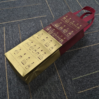 La bouteille de vin non tissée pliable non tissée biodégradable de sacs de vin met en sac 60gsm