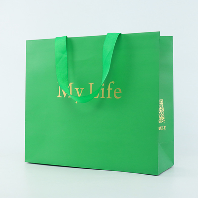 Poignée faite sur commande de Logo Paper Bag With Rope de cadeau de luxe