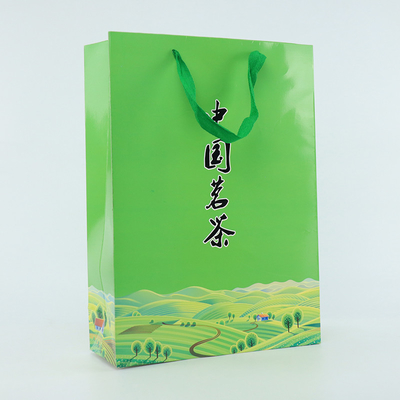 Protection de l'environnement de boîte-cadeau d'emballage de thé de haute catégorie de papier de sac à main